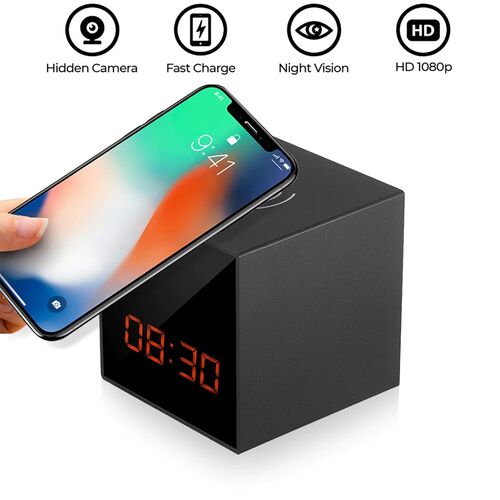 Reloj Cargador QI Espia Wifi Cuadrado