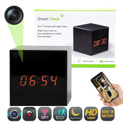 Reloj Cargador QI Espia Wifi Cuadrado