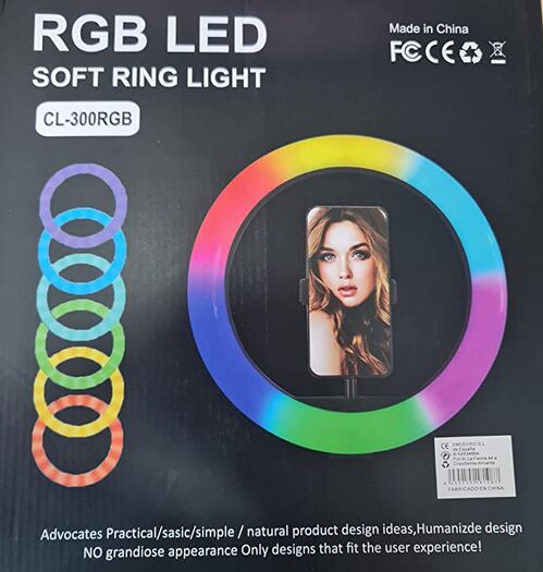 ARO DE LUZ RGB LED FLASH 30 CM 12