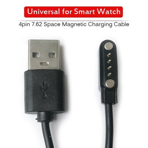 Cable de carga magntico Universal para reloj inteligente, 4 pines, 7.62 espacio.