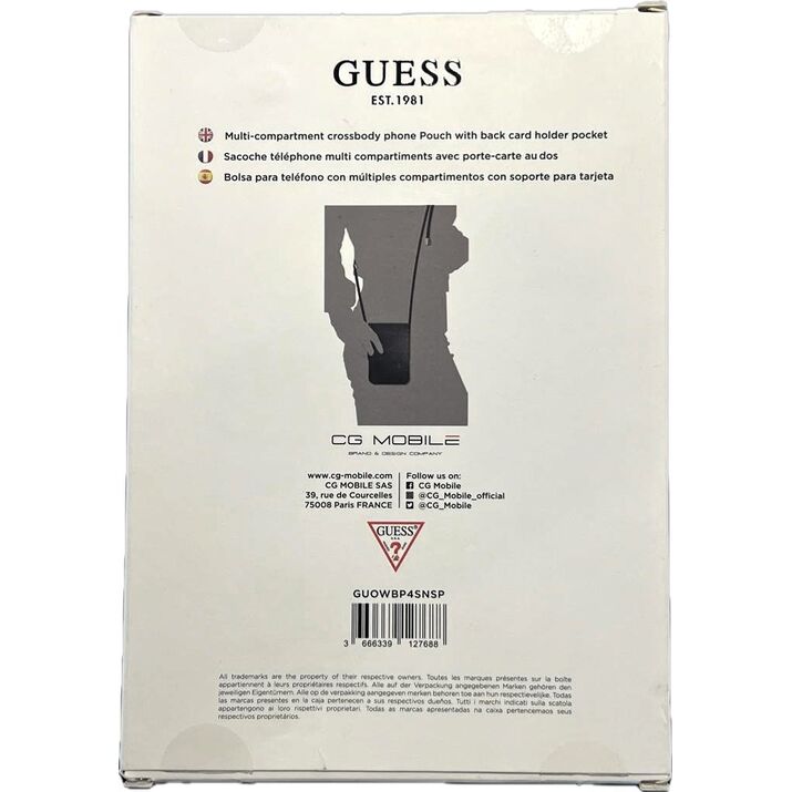 Guess Metal Logo Script Mobile Phone Leather Case